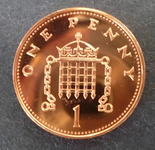 Stempelglanz one penny münze - one,