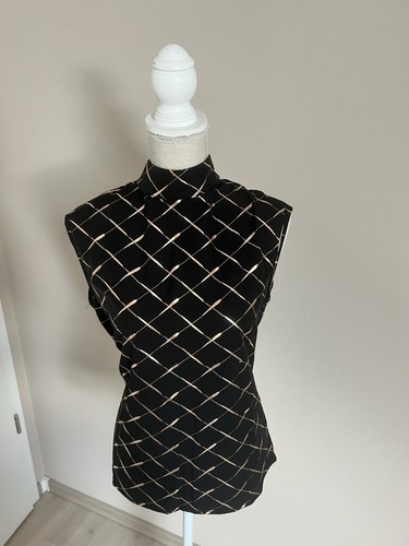 Damenbluse schwarz gold - schwarz/gold,