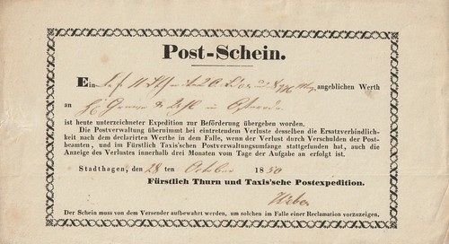 Thurn taxis fahrpost - :,