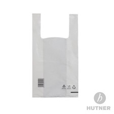 1000 Hemdchentaschen 28+14x48 weiss LDPE-COEX 50my Folie Plastik Tragetaschen