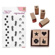 Stempel Fußspuren Herz Stern