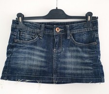 Rock Jeansrock Tally Weijl Totally Sexy dunkelblau blau Fransen Gr S 36 Minirock