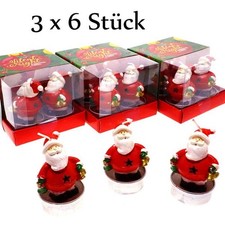 18 Stück Teelicht Weihnachtsmann mit Glocke Kerzen Weihnachten Christmas