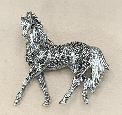 Brosche pferd markasit - pferd,