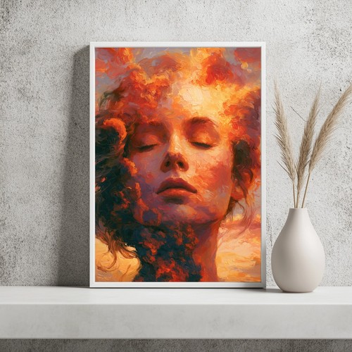Portrait poster meer - portrait, feuer