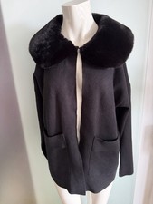 Strick Jacke Mit Fell Kragen