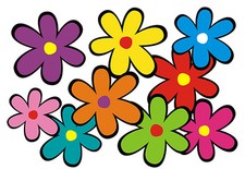 Blumen Aufkleber Hippie Blumen