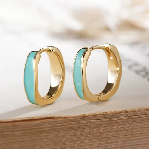 Creolen gold ohrringe emaille - gold,