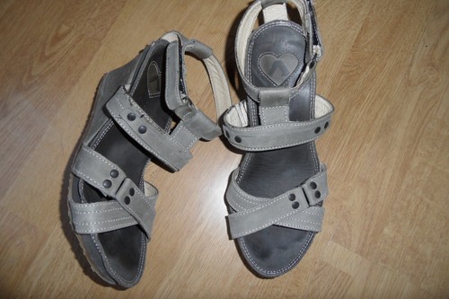 Peep toes aces - keilabsatz, grau
