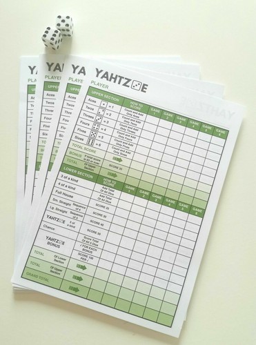 Yahtzee punkteblätter 384 - yahtzee,