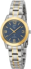 ETT Eco Tech Time Damenuhr Funk/Solar Armbanduhr 34mm Wasserdicht silber/ gold