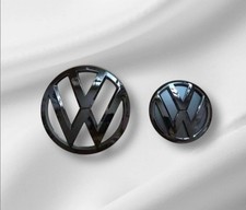 VW T6 Embleme Set Schwarz Hochglanz Logo Zeichen 7E0853601G