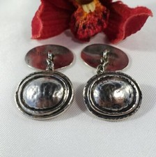Original Perli Manschettenknöpfe 835 Silber old silver Cufflinks / ev 625(16)