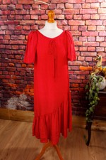 Vintage 80er Kleid 20er Stil rot Punkte 100% Seide Flapper Charleston S M