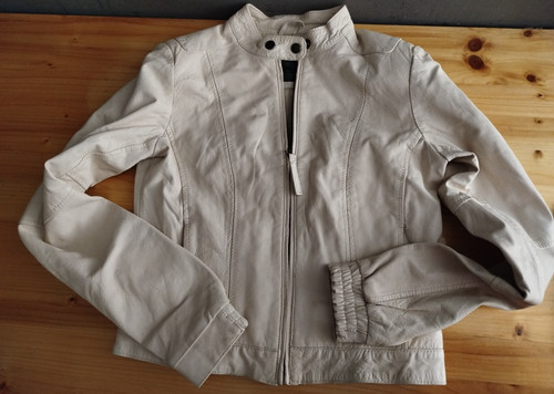 Weiße schafsleder jacke - schafsleder, /