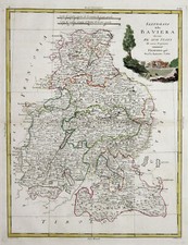 Bayern Königreich Original Kupferstich Landkarte Zatta 1796