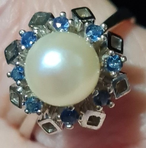 Weißgoldring perlenring - ,