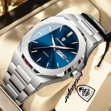 POEDAGAR Herren Uhr Edelstahl