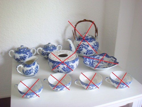 Japanisches teeservice blau - japanisches,