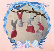 4 Osterhasen aus Stoff
