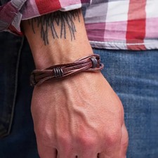 Herren lederarmband braun - lederarmband,