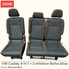 VW Caddy 4 IV 1 + 2 Sitz mittlere Reihe Sitze Isofix Kutamo Blau