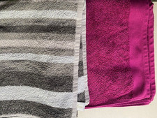 2x Frottier-Duschtuch/Badetuch, wie neu (grau und berry)
