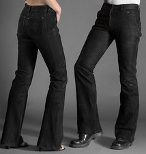 RETRO Nubuk Lederhose Herren Hüfthose Schlag - Lederjeans Motorradhose SKORPION