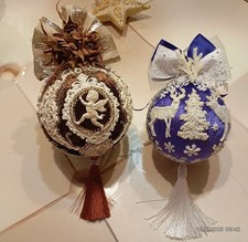 2 Winterkugel Lila/Braun 15