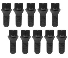 Radschrauben Radbolzen Set 10x M14 x 1,5 x 38mm Kegelbund 10.9 Schwarz Alufelgen