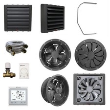 Lufterhitzer Hallenheizung Heizregister Thermostat Umluftventilator nach Wahl