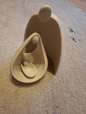 3 teilige Krippe Schlicht Abstrakt Modern Heilige Familie  Keramik ZEITLOS