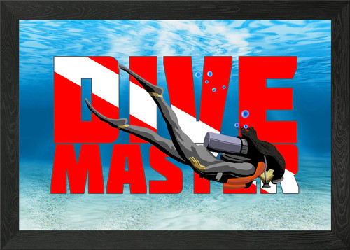 Scuba dive master gerahmtes - scuba,