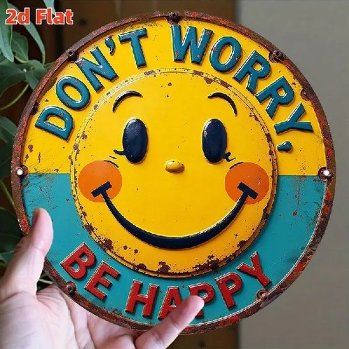 Blechschild rund dont worry - rund,