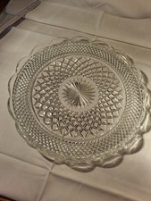 Schöne alte Kuchenplatte, Glas in rund