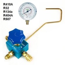 Manometer Einzelblock mit/ohne Refco Manometer erhältlich R32, R410A, R134a