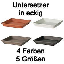 Untersetzer in 4 Farben eckig quadratisch Blumentopf Topfuntersetzer Teller Topf