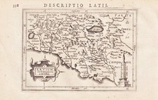 Lazio Roma Rome Italia Italy carta map Karte Bertius incisione Hondius 1618