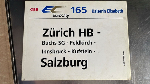 Eurocity 165 zuglaufschild - ec,