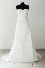 Très Chic Brautkleid 'JK1605' Taft Spitze A-Linie creme ivory - Gr. 36/38