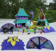 Mini Polly Pocket Disney Mulan 100/% complete KAMM FÄCHER Bluebird Teehaus