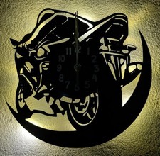 Handgemachte Wanduhr aus Schallplatte mit LED Beleuchtung | leises Uhrwerk