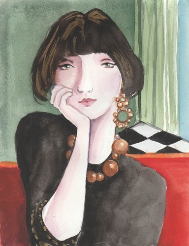 Original aquarell portrait - original,