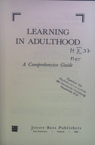 Learning adulthood a - adulthood:,