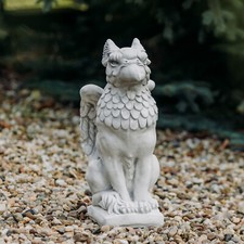 Greif Fabelwesen Löwe Adler Steinfigur H.55 cm Grau 30 kg Beton frostsicher