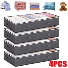 4er/set groß Unterbett Kommode Aufbewahrungsbox für Bettwäsche Kleidung Kissen