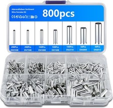 800 Stück Aderendhülsen Set, Unisoliert Aderendhülsen Sortiment, Adernendhülsen,