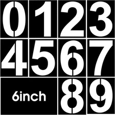 10 Stück Kunststoff Zahlen Schablonen wiederverwendbar waschbar 0-9 Markierung