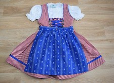 Kinder Dirndl mit Bluse und Schürze 3ltg. rot kariert  Isar Trachten Teenager