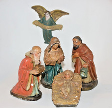 5 sehr alte, farbige Gips